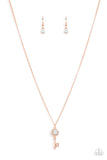 Paparazzi Prized Key Player - Copper key Necklace