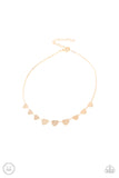 Paparazzi Dainty Desire - Gold Heart Chocker Necklace