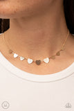 Paparazzi Dainty Desire - Gold Heart Chocker Necklace