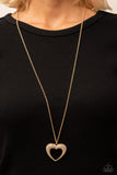 Paparazzi Cupid Charisma - Gold Heart Necklace