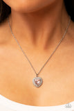 Paparazzi Taken with Twinkle - Pink Heart Necklace