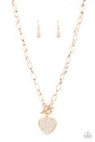 Paparazzi If You LUST - Gold Heart Necklace