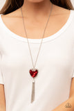 Paparazzi Finding My Forever - Red Heart Earrings