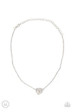 Paparazzi Twitterpated Twinkle - White Heart Necklace