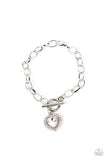 Paparazzi Till DAZZLE Do Us Part - White Heart Bracelet