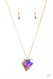 Paparazzi Lockdown My Heart - Gold Iridescent Necklace