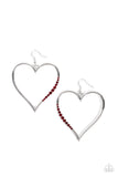 Paparazzi Bewitched Kiss - Red Heart Earrings