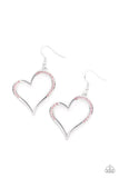 Paparazzi Tenderhearted Twinkle - Pink Heart Earrings