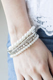 Paparazzi Metro Mix Up - White - Bracelet