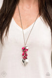 Paparazzi Beach Buzz - Pink Beads - Heart Pendant, Butterfly, Rhinestones - Necklace & Earrings - The Jewelry Box Collection 