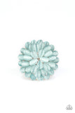 Paparazzi Bloomin Bloomer - Blue Silver Ring - The Jewelry Box Collection 