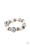Paparazzi Majestic Masonry - White Bracelet