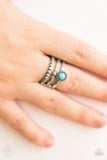 Paprazzi Summer Retreat - Blue Turquoise Ring - Fashion Fix / Trend Blend Exclusive
