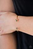 Paparazzi A Bit Rich - Multi - Hematite Rhinestones - Dainty Gold Cuff - Bracelet - The Jewelry Box Collection 