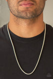 Paparazzi Victory Lap - Silver Men's Necklace - The Jewelry Box Collection 