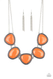 Paparazzi Viva La VIVID - Orange Necklace and Matching Earring