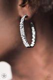 Paparazzi GLITZY By Association - Gunmetal Hoop earrings - The Jewelry Box Collection 