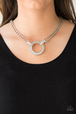 Paparazzi Razzle Dazzle - Silver Rhinestone Necklace and matching Earrings
