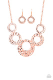 Paparazzi Mildy Metro - Copper Necklace and Matching Earring