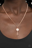 Paparazzi Prized Key Player - Copper key Necklace