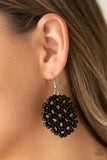 Paparazzi Summer Escapade - Black Wood Earrings