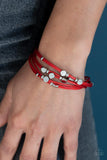 Paparazzi Cut the Cord Red Bracelet - The Jewelry Box Collection 