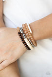 Paparazzi Free-Spirited Spiral - Brown Coil Bracelet