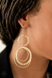 Paparazzi Eclipsed Edge Gold Earrings - The Jewelry Box Collection 