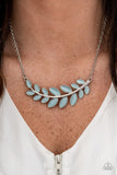 Paparazzi Frosted Foliage Blue Necklace - The Jewelry Box Collection 