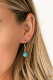Paparazzi Full Frontier Blue Turquoise Stone Teardrop Necklace - The Jewelry Box Collection 