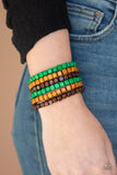 Paparazzi Tropical Tundra - Green Wood Bracelet - The Jewelry Box Collection 