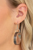 Paparazzi Big Hit Silver Links connect below the collar - Bold Necklace and matching Earrings - The Jewelry Box Collection 