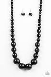 Paparazzi Effortlessly Everglades black Wood Necklace - The Jewelry Box Collection 