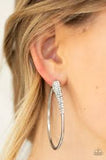 Paparazzi Winter Ice White - Hoop Earrings