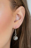 Paparazzi Vivid Vibes - Black Beads - Silver Necklace and matching Earrings