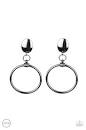Paparazzi Jumping Through Hoops - Black - Hoop - Clip-On Earrings