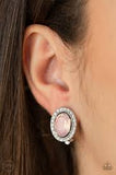 Paparazzi Have A GLOW At It! - Pink - Opalescent Gem - Clip On Earrings