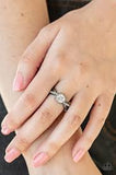 Paparazzi Prim and Proper - Black - White Rhinestones - Dainty Band Ring