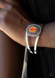 Paparazzi Deep In The TUMBLEWEEDS - Orange Stone - Silver Cuff Bracelet