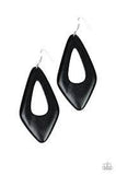Paparazzi A SHORE Bet - Black - Bold Wooden - Earrings - The Jewelry Box Collection 