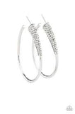 Paparazzi Winter Ice White - Hoop Earrings