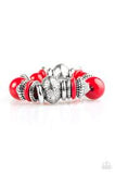 Paparazzi Seize the season - Red - Stretch Braclet