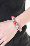 Paparazzi Seize the season - Red - Stretch Braclet