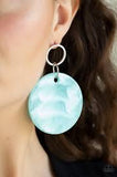 Paparazzi Beach Bliss Blue Shell Like Acrylic Silver Post Earrings - The Jewelry Box Collection 