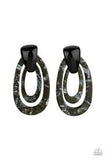 Paparazzi Earring ~ The HAUTE Zone - Black earrings - The Jewelry Box Collection 