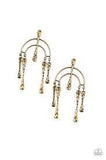 Paparazzi ARTIFACTS Of Life - Brass Earring - The Jewelry Box Collection 