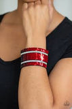 Paparazzi MERMAID Service - Red / Silver Sequin - White Rhinestones - Mermaid Bracelet