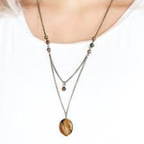 Paparazzi Time to Hit the ROAM Brass and Tiger’s Eye Stone Layered Necklace