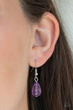 Paparazzi Beach Buzz - Purple Beads - Heart Pendant, Butterfly, Rhinestones - Necklace & Earrings - The Jewelry Box Collection 
