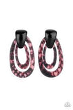 Paparazzi The HAUTE Zone - Multi - Brown Python - Acrylic Earrings - The Jewelry Box Collection 